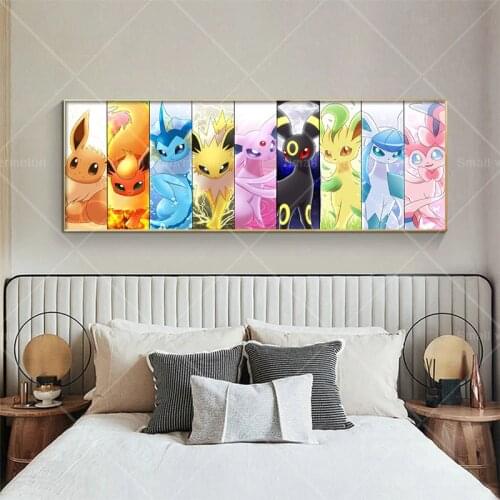 HD Anime Pokemon Poster High Quality Canvas Painting Mural Wall Picture Living Room Bedroom Home Decoration