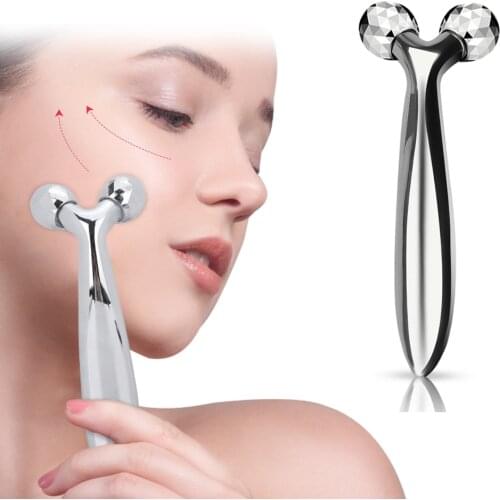 3D Roller Massager 360 Rotate Silver Thin Face Full Body Shape Massager Lifting Wrinkle Remover Facial Massage Relaxation Tool