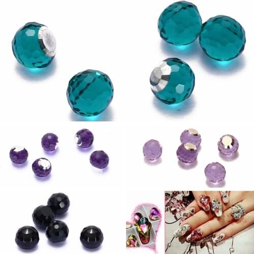 Flatback Spherical Crystal Ball Rhinestones 5pcs 6mm Nail Art DIY Craft Shoes Clothes Phone Decorations Jewerly Accessories