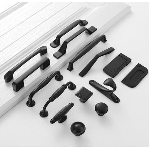 Modern Black Handles for Furniture Cabinet Knobs and Handles Kitchen Handles Drawer Knobs Cabinet Pulls Cupboard Handles Knobs