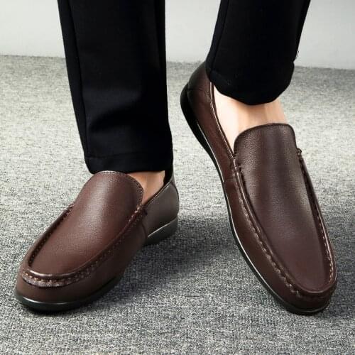 Casual Loafers Shoes For Men Casual Leather Shoes For Men Mens Fashion Sneakers Sport Mens 2020 Zapatos Hombre Black Man
