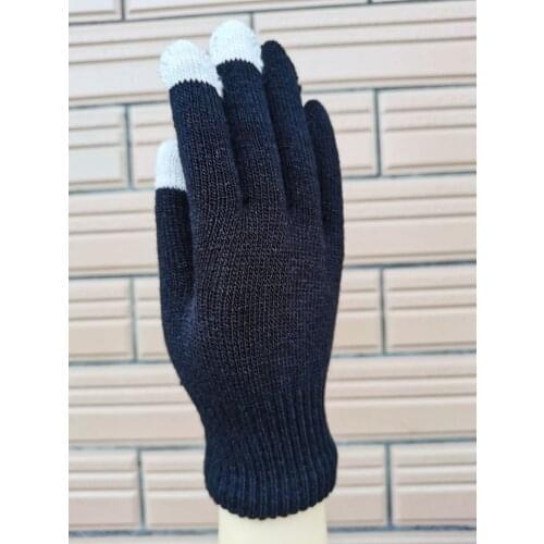 Unisex Women Men Touch Screen Winter Wrist Gloves Warm Mittens Solid Color Cotton Warmer Smartphones Driving Glove Female
