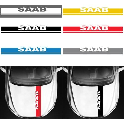 Racing Sport Stripes Car Hood Vinyl Decal Automobile Engine Cover Body Decor Sticker For SAAB 9-3 9-5 93 900 9000 Car styling