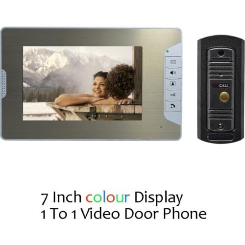 Building visual intercom doorbell 7inch screen wired door bell system support unlock outdoor waterproof camera