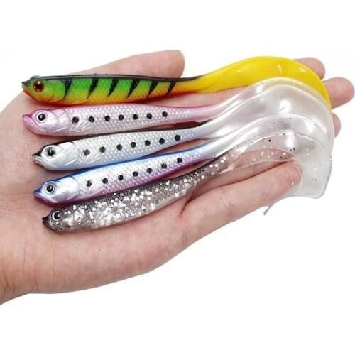 4pcs Jigging Wobblers Fishing Lure 11.5cm 6.1g shad T-tail soft bait Aritificial Silicone Lures Bass Pike Fishing Tackle Vobler