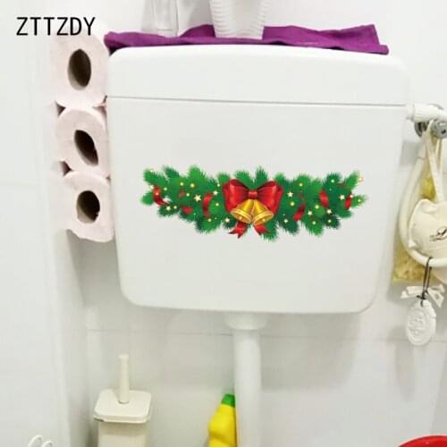 ZTTZDY 26.7×9CM Bow Bells Creative Wall Decor Stickers Fashion Home WC Toilet Accessories T6-0030