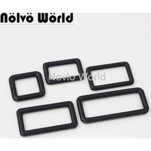 10-50 pieces Dark black 19-25-32-38-51mm Rectangular Solid Ring Bag Connect Buckle DIY Backpack Bag Leather Craft Strap Rings