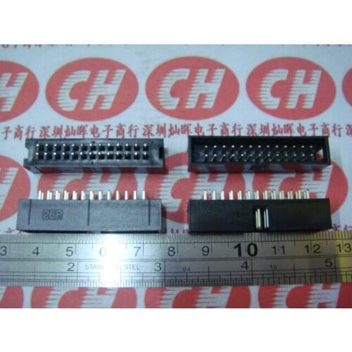 10pcs/Lot DC3 2.54mm DC3-6/8/10/14/16/20/26/30/40-50Pin Straight Male Shrouded PCB IDC Socket Box header JTAG socket Simple horn