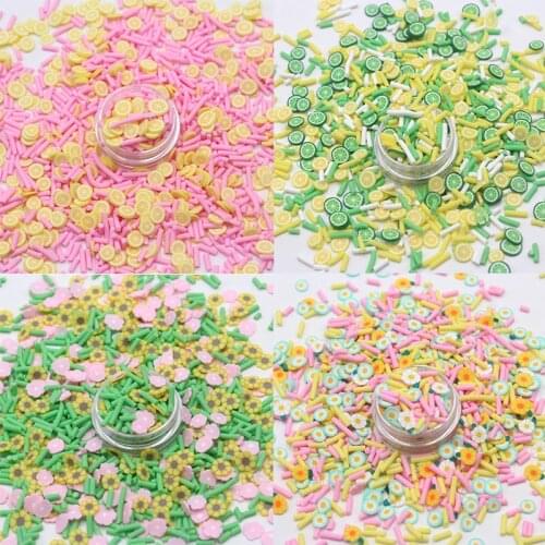 100g/Lot Multi Fruits Candy Flower Mixture Clay Slices Sprnkles Soft Pottery for DIY Crafts Accessories