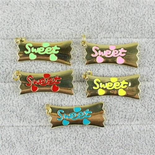 14*28mm20pcs/lot New updates!!! Colorful enamel pendant,sweet candy shape enamel charm,bracelet/necklace component wholesale