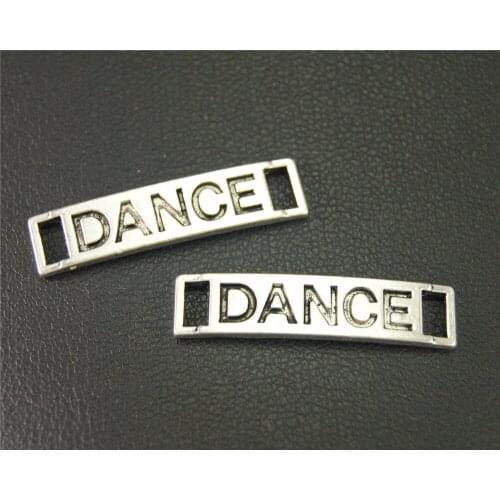 35pcs Silver Color DANCE Linker Charm Connector DIY Necklace Bracelet Bangle Findings 7x28mm A1900