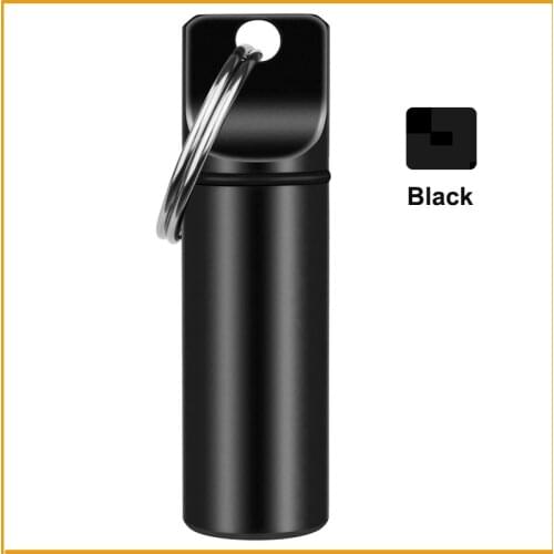 50Pcs- Black With Silver Metal Geocaching Hide Pill Box-Storage Box And Jar-60*17mm Size Big Jar For Home And Travel-Fortable