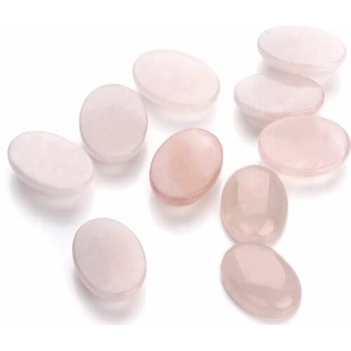 LOULEUR 10pcs/lot 10*14/13*18/18*25mm Natural Stone Cabochon Beads Pink Stone Created Beads For Diy Jewelry Making Findings