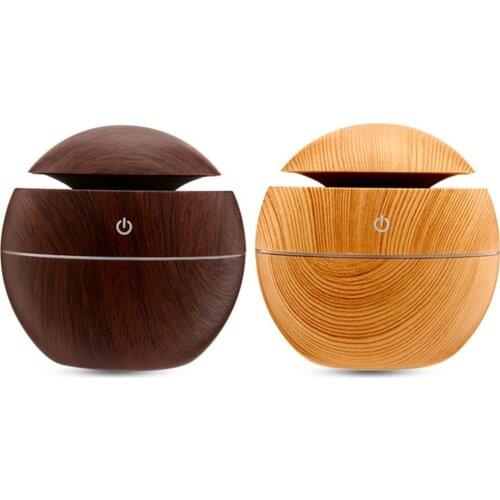 Household Aromatherapy Machine Wood Grain Round Humidifier Mushroom Humidifier Wood Grain Aromatherapy Machine
