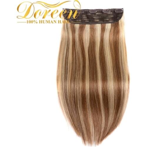 Doreen 150g 200g 1pc Brazilian Hair 18"to 26" Machine Made Remy Hair piece Straight Clip In one piece Human Hair Extensions