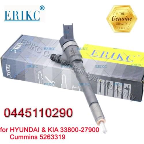 ERIKC 0445110290 33800-27900 Genuine Common Rail Injector Bico 0 445 110 290 \ 5263319 Cr Diesel Injectors for HYUNDAI KIA