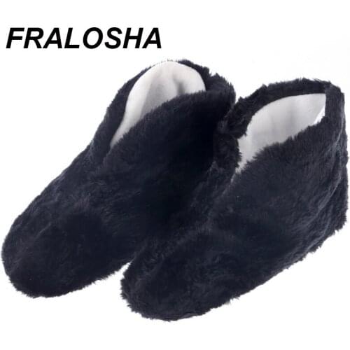 Fralosha Warm At Home Women Wool Slippers Cotton Shoes Plush Female Floor Shoes warm Plush Fema Indoor Shoes Woman Home Slippers