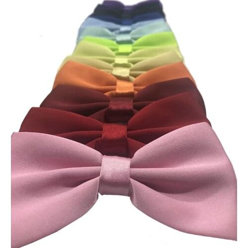 Men Bow tie Solid Fashion Skinny Bowties Black Bowtie Gold Bow Tie Red Green Pink Blue White Classic Bowties Men