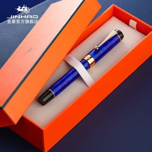 JINHAO 100 Centennial Resin High Quality Fountain Pen Fine Nib Golden Clip Business Office Pen for Business,Box Option
