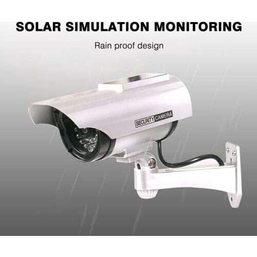 Solar Powered Dummy CCTV Security Surveillance Waterproof Fake Camera Flashing Red LED Light Video Anti-theft Camera dropshippin
