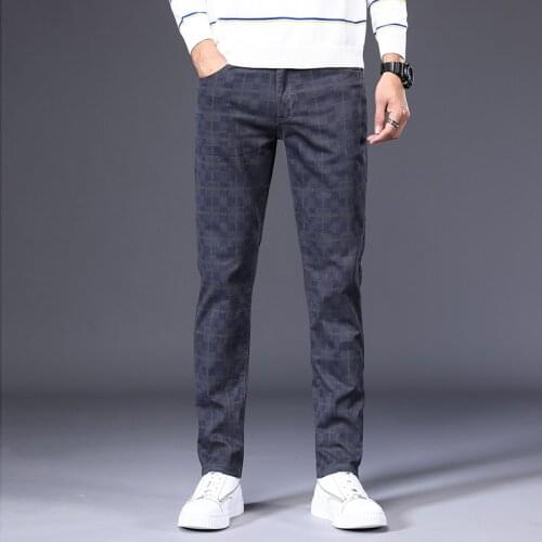 6 Colors Classic Mens Plaid Casual Pants 2021 Spring New Fashion Business 98% Cotton Stretch Straight Trousers Male Brand,709