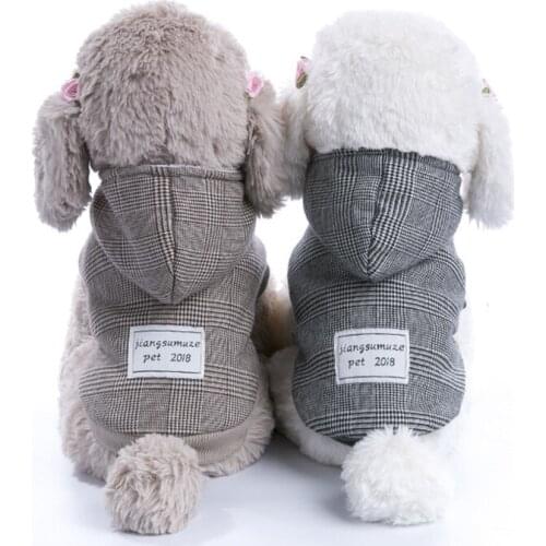 Plaid Puppy Jacket Pet Dog Winter Clothes for Small Dogs Pets Clothing Yorkshire Warm Coat Chihuahua Thick Hoodies Pug Costume