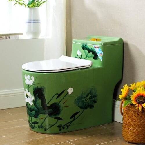 Creative Common Household Toilet Color European Ceramic Pumping Individual Siphon art lotus porcelain ceramic Toilet