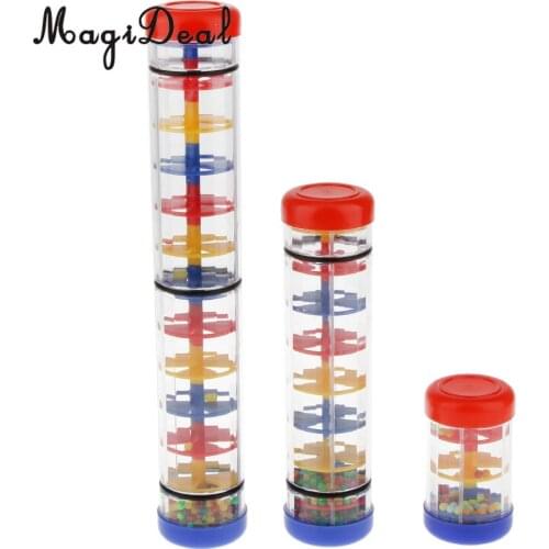 MagiDeal 1Pc Plastic Rain Sound Maker Shake Colorful Beads for Infant Baby Kids Youth Learn Play Toy Novelty Gift 20cm 10cm 30cm