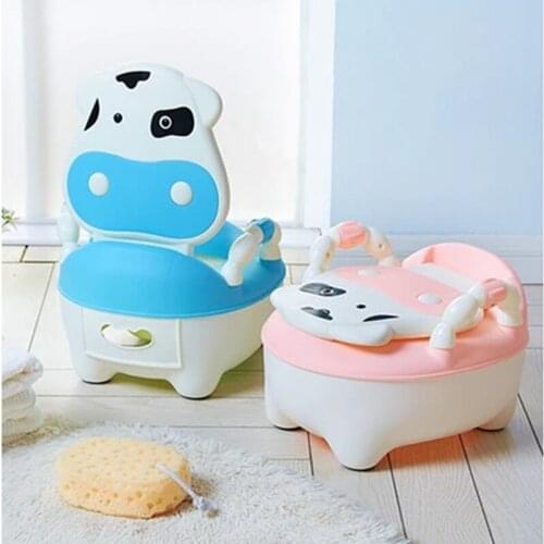 Baby Potty Multifunction Baby Toilet Cow Children Potty Training Toilet Seat Kids Chair Toilet Pot Urinal For Free Potty Brush