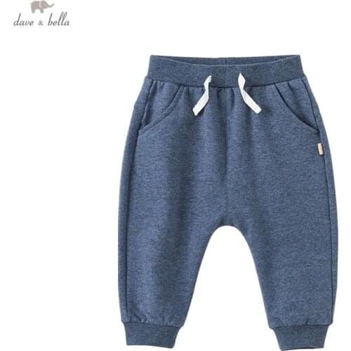 DBW19071 dave bella autumn baby boys fashion cartoon pockets pants children full length kids boy pants infant toddler trousers