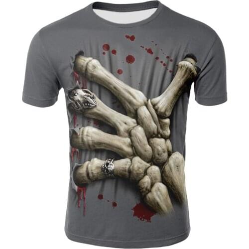 Men New 3D print T-shirts Blood drop Finger t shirt men Casual shirt T-shirt short-sleeved Tops Hip Hop Style Clothes mens Tees