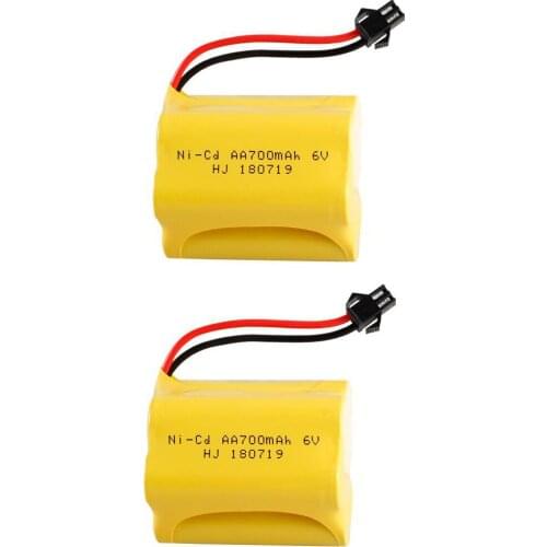 2PCS 6V 700mah NiCD Battery For Rc toys Cars Boats Guns Tanks Robots AA 6v NI-CD Battery PACK For rc boats toy accessory