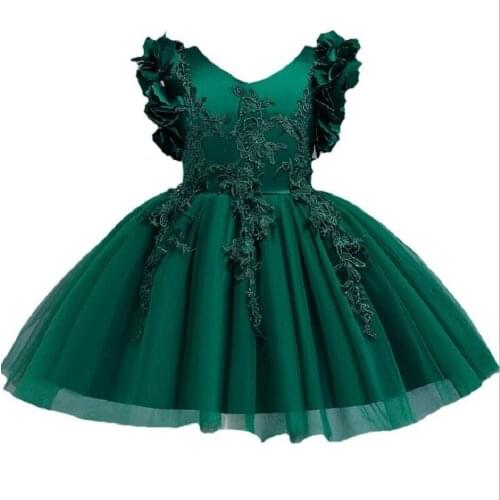 NEW 3-12YRS Flower Girl Dress Embroidery Tull Wedding Kids Boutique 2017 Summer Princess Party Dresses Kids Clothes