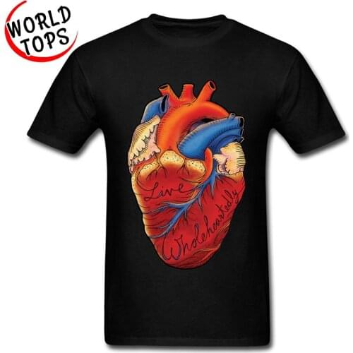 Big Discount New Coming Mens Fashion T Shirts Anatomy Organ Live Cardioid Wholeheartedly Hip Hop Adult Collge Tshirt Cotton