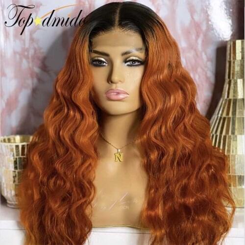 Ombre Orange Ginger Color 13x4 Lace Front Wigs 180% Density Human Hair 4x4 Closure Wigs for Woman Brazilian Hair Glueless Wigs