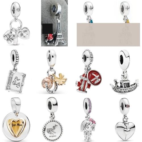 PDD DZ 32 925 Sterling Silver Spring New Charm Pendant with DIY Bracelet Necklace Jewelry Gift Carving Suitable for Women
