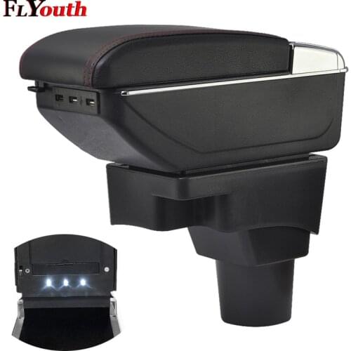 Armrest Box For Chevrolet Aveo Sonic Lova T250 T300 2011-2014 USB Charging Car Arm Rest Rotatable Centre Console Storage Box