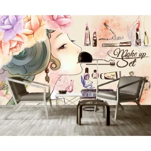 Custom wallpaper 3d photo mural fashion beauty eyelashes nail shop background wall mural Korean semi-permanent decoration Обои