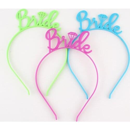 Bride To Be Bridesmaid Resin Crown Hair Headband Bachelorette Hen Party Wedding Bridal Shower Decoration Girl Night Gift