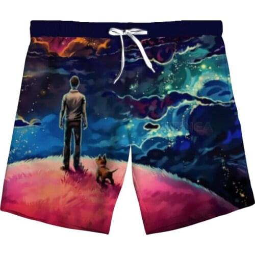 New Fashion Holiday 3D Print Trend Abstraction Woman Men Summer Beach Loose Shorts Casual Pants Polyester V12