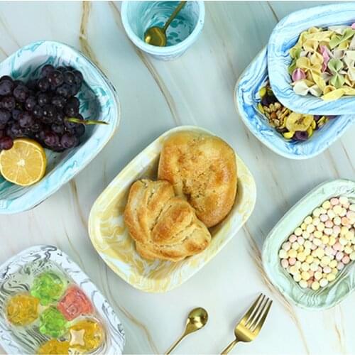 Creative Ins Popular Plate Nordic Style Baking Tray Baking Home Food Dish Dinner Plate Colorful Cloud Baked Rice Plate