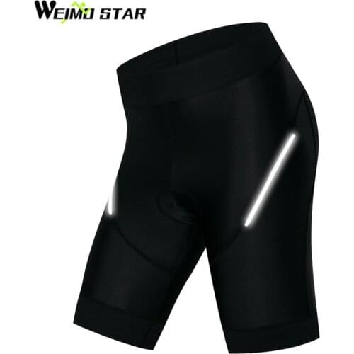Weimostar Women Cycling Shorts 4D Gel Pad Black Riding Tight Bicycle Short Shockproof MTB Bike Shorts Reflective culote ciclismo