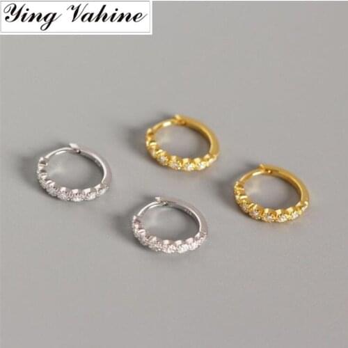 Ying Vahine New Arrival Mini Zircon Earring 100% 925 Sterling Silver Small Circle Stud Earrings for Women