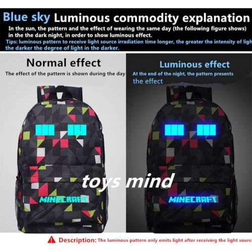 2020 Newest Royal Oxford "Monster-Glowing School Bag" model backpack for unisex GAME Birthday gift kids