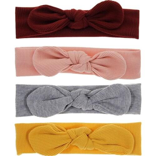 2021 Lovely Kid Bow Headband Thread Knitting Cross Shape Simple Style Solid Color Clothing Accessories