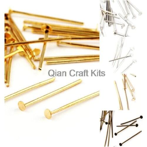 300gram 16mm-50mm mixed colors gold,silver,rhodium,hematite mixed sizes 21gauge Headpins lead and nickle free