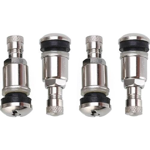 4pcs 11mm Metal Tyre Valve Bolt In Stem Wheels Chrome Tubeless Valve Stem Caps Car Motorcycle Tire Accessories