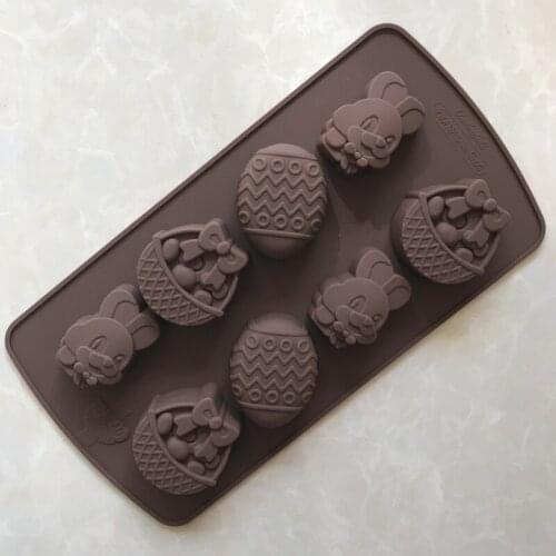 8 Even Egg Rabbit Basket Silicone Cake Mold Chocolate Mold XG177