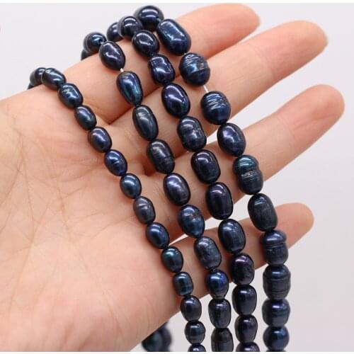 AA Irregular Rice Pearls Natural Black Freshwater Pearl Beads For Women Jewelry Making DIY Bracelet Necklace Earrings Gifts