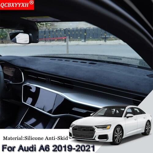 Car Styling Fit For Audi A6 2019-2021 Auto Dashboard Protective Mat Shade Cushion Pad Rose Carpet Mat Cover Internal Accessories